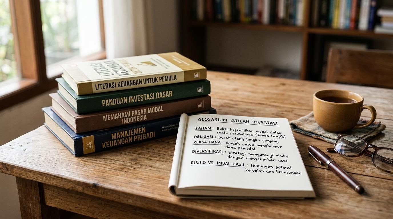 Buku bacaan keuangan dasar dan glosarium istilah literasi investasi